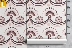 Flowers and pink rainbows wallpaper for children's room.