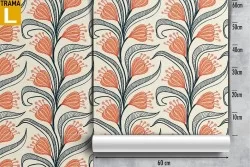 Carta da Parati fiori e foglie tropicali vintage natura.