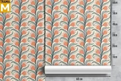 Carta da Parati Fiori Foglie Stilizzata Tropicale