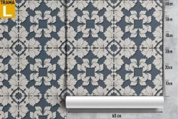 Wallpaper with vintage geometric tile surface.