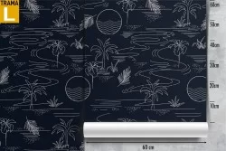 Wallpaper decoration stylized tropical palms.
