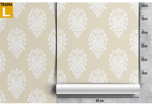 Damask wallpaper vintage yellow decoration. 2