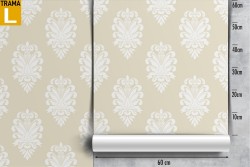 Damask wallpaper vintage yellow decoration.