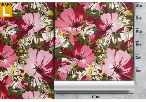 Tropical pink flowers nature pattern wallpaper. 2