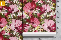 Tropical pink flowers nature pattern wallpaper.