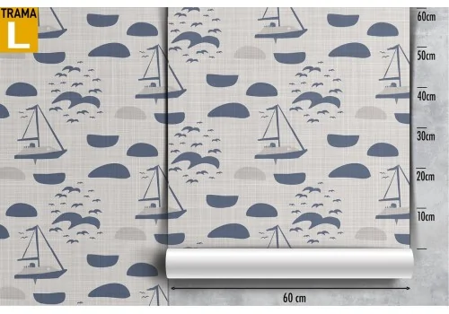 Wallpaper decoration modern stylized boats. 2