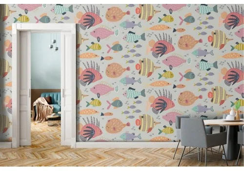 Modern tropical nature fish wallpaper.