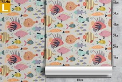 Carta da Parati pesciolini natura tropicale moderna.