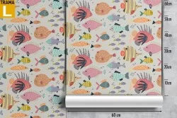 Tropical nature modern fish wallpaper.