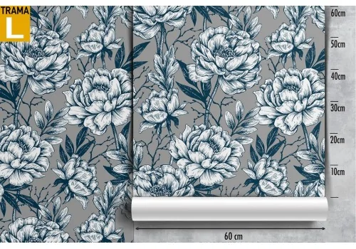 White vintage floral nature wallpaper. 2