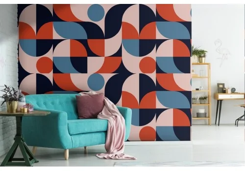 Vintage abstract geometric wallpaper decoration.