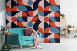 Vintage abstract geometric wallpaper decoration.