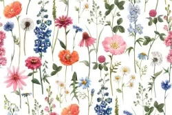 Carta da Parati fiori pattern natura raffinata.