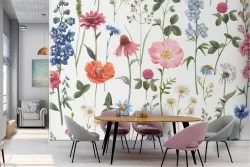 Refined nature pattern floral wallpaper.