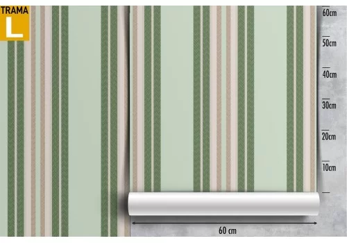 Carta da Parati righe design vintage verde pattern. 2
