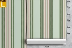 Carta da Parati righe design vintage verde pattern.