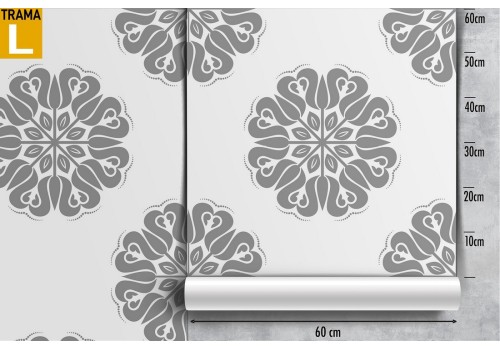 Grey vintage geometric wallpaper decoration. 2