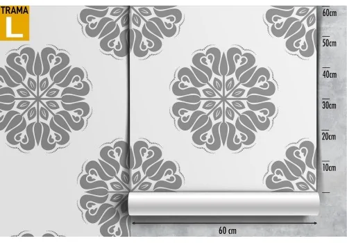 Grey vintage geometric wallpaper decoration. 2