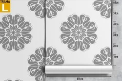 Grey vintage geometric wallpaper decoration.