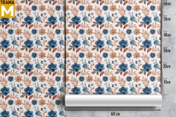 Carta da Parati Fiori Foglie Natura Vintage