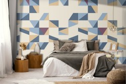 Carta da Parati decorazione geometrica moderna rettangoli.