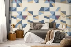 Modern geometric rectangle wallpaper decoration.