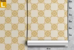 Yellow vintage geometric wallpaper decoration.