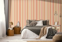 Pink and yellow striped vintage pattern wallpaper.