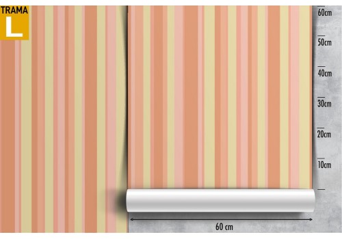 Pink and yellow striped vintage pattern wallpaper. 2
