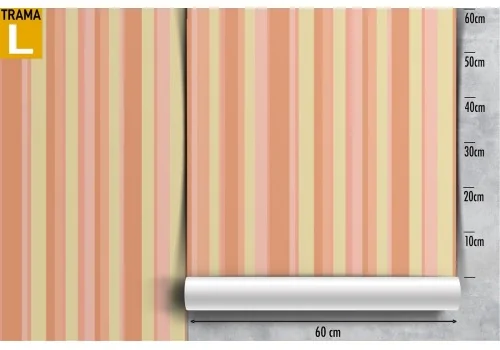 Pink and yellow striped vintage pattern wallpaper. 2