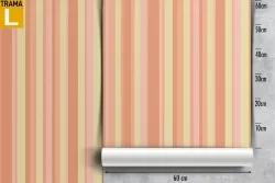 Carta da Parati righe rosa e giallo vintage pattern.