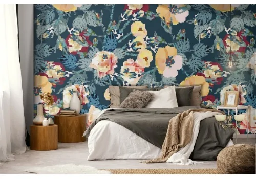 Vintage nature flowers wallpaper design.