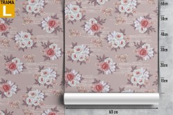 Carta da Parati fiori bianchi vintage pattern raffinato.