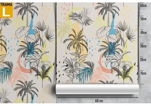 Stylized tropical palm wallpaper modern pattern. 2