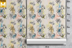 Stylized Tropical Nature Trees Wallpaper