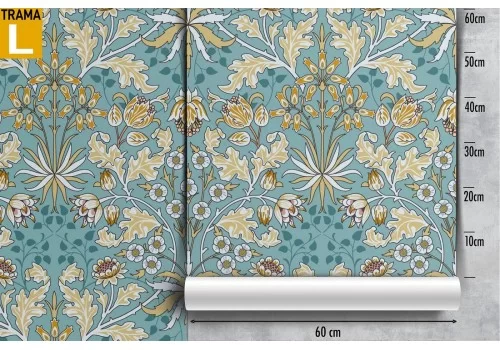 Carta da Parati foglie e decorazione damasco vintage pattern. 2