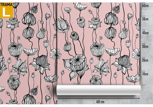 Stylized tropical flowers modern nature wallpaper. 2