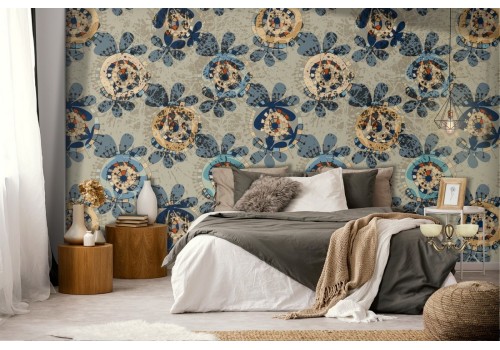 Vintage abstract flowers wallpaper pattern nature.