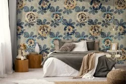 Vintage abstract flowers wallpaper pattern nature.