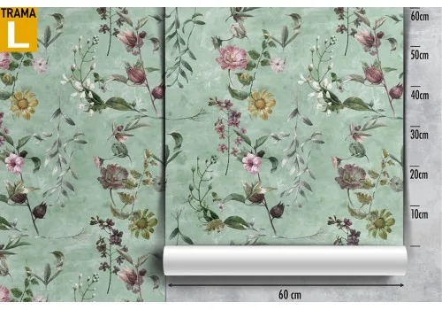 Wallpaper flowers and leaves nature vintage design. 2