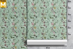 Carta da Parati Fiori Foglie Natura Vintage