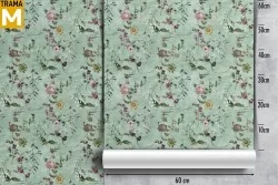 Vintage Nature Flowers Leaves Wallpaper