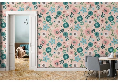 Carta da Parati fiori rosa natura astratta vintage.