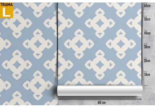 Blue geometric vintage wallpaper decoration. 2