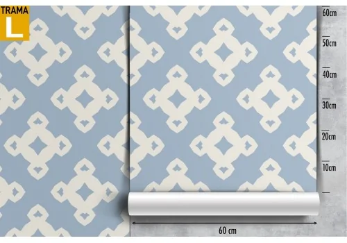 Blue geometric vintage wallpaper decoration. 2