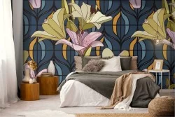 Geometric Floral Nature Vintage Wallpaper