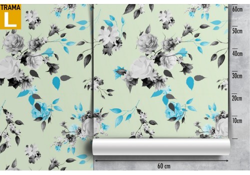Modern nature pattern white flowers wallpaper. 2