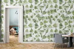 Green leaves pattern nature wallpaper.
