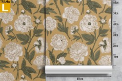 White flowers vintage design wallpaper.