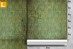 Green damask vintage wallpaper decoration.